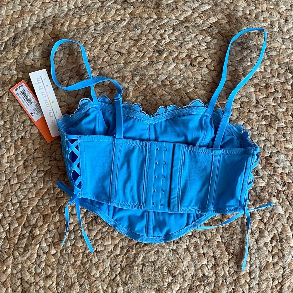 Colsie Bright Blue Lace Bralette - Picture 2 of 5